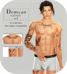 Demyan Tattoo Set – 1K Followers Gift Sims 4 CC