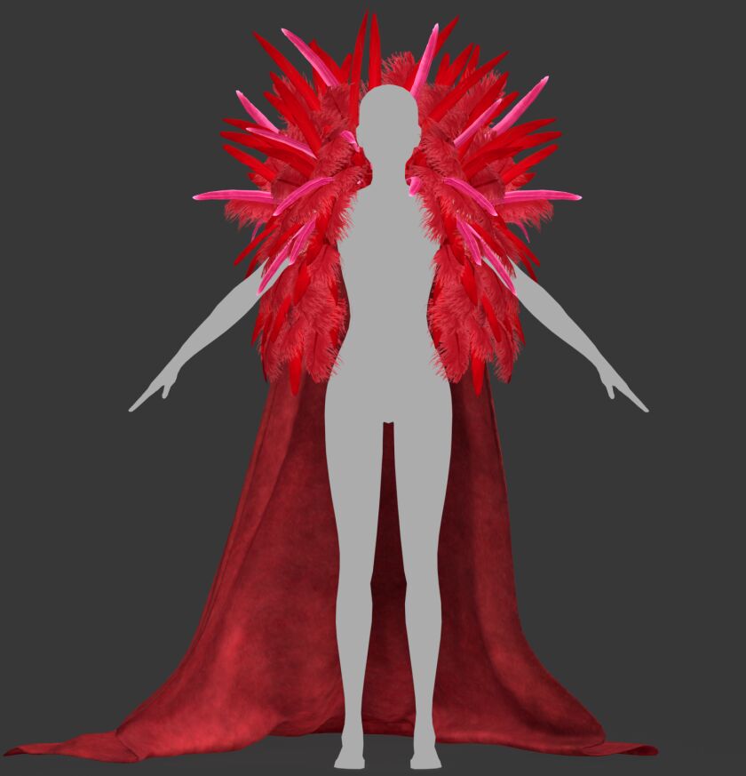 Free Feathered Cape for Renders Sims 4 CC