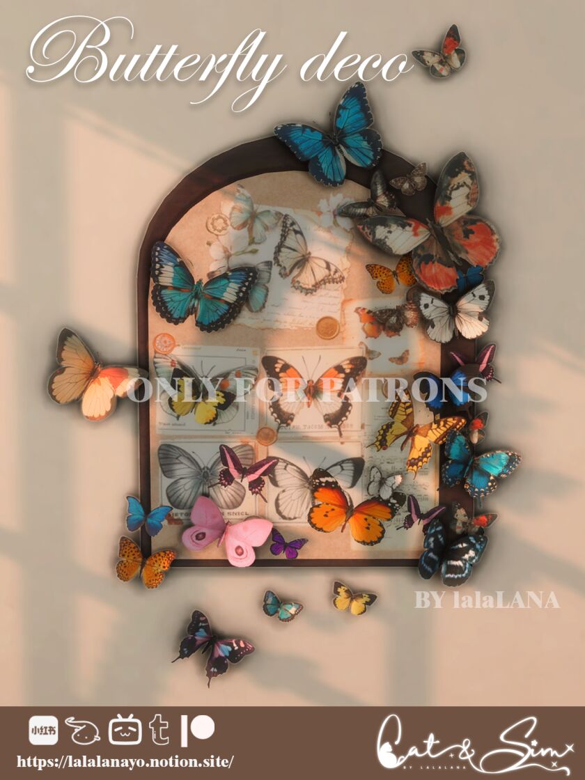 Exclusive Gift 03: Butterfly Deco Sims 4 CC