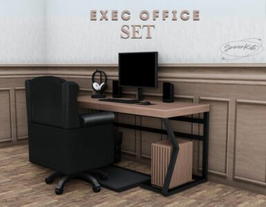 Stylish Exec Office Set Sims 4 CC