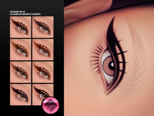 Stunning Eyeliner N380 V2 by Cosimetic Sims 4 CC