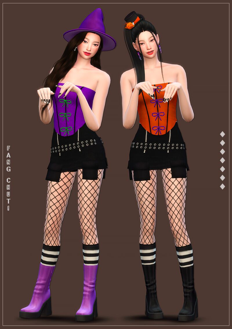 sims 4 cc fangchuti ah 2024 top skirt 2