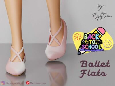 Elegant Female Ballet Flats by Flystone Sims 4 CC