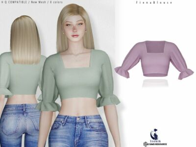 Fiona Blouse by Ironik Sims 4 CC