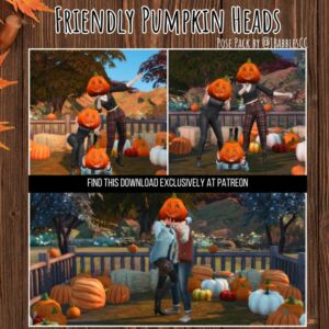 Friendly Pumpkin Heads Bite-Sized Pose Pack OUT Now! Sims 4 CC