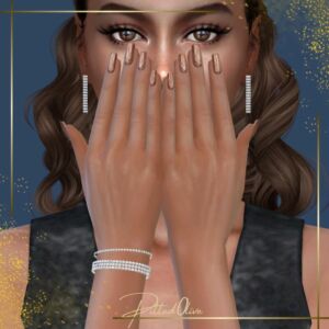 Genie Bracelet and Earrings: Simple Yet Classy Diamond Set Sims 4 CC