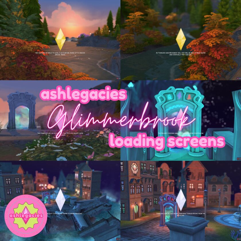 Glimmerbrook Loading Screens Sims 4 CC