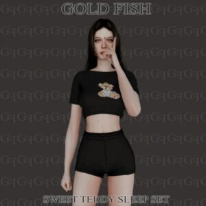 Goldfish Sweet Teddy Sleep Set Sims 4 CC