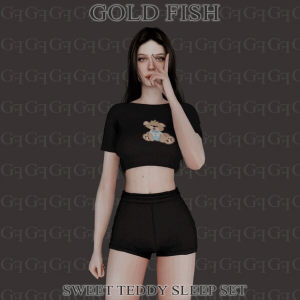 Goldfish Sweet Teddy Sleep Set Sims 4 CC