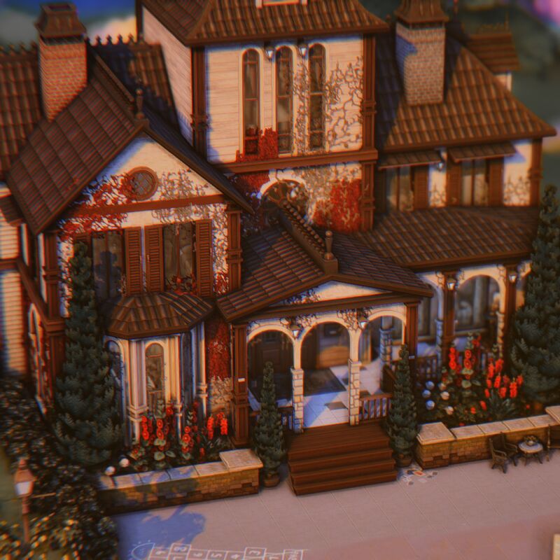 sims 4 cc goth manor ophelia villa by lollisimsi 2