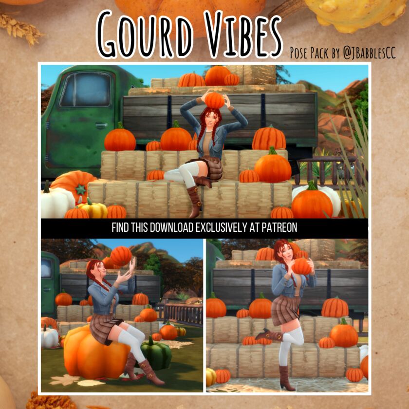 Gourd Vibes: Bite-Sized Pose Pack Now Available! Sims 4 CC