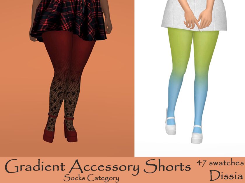 Gradient Accessory Shorts Sims 4 CC