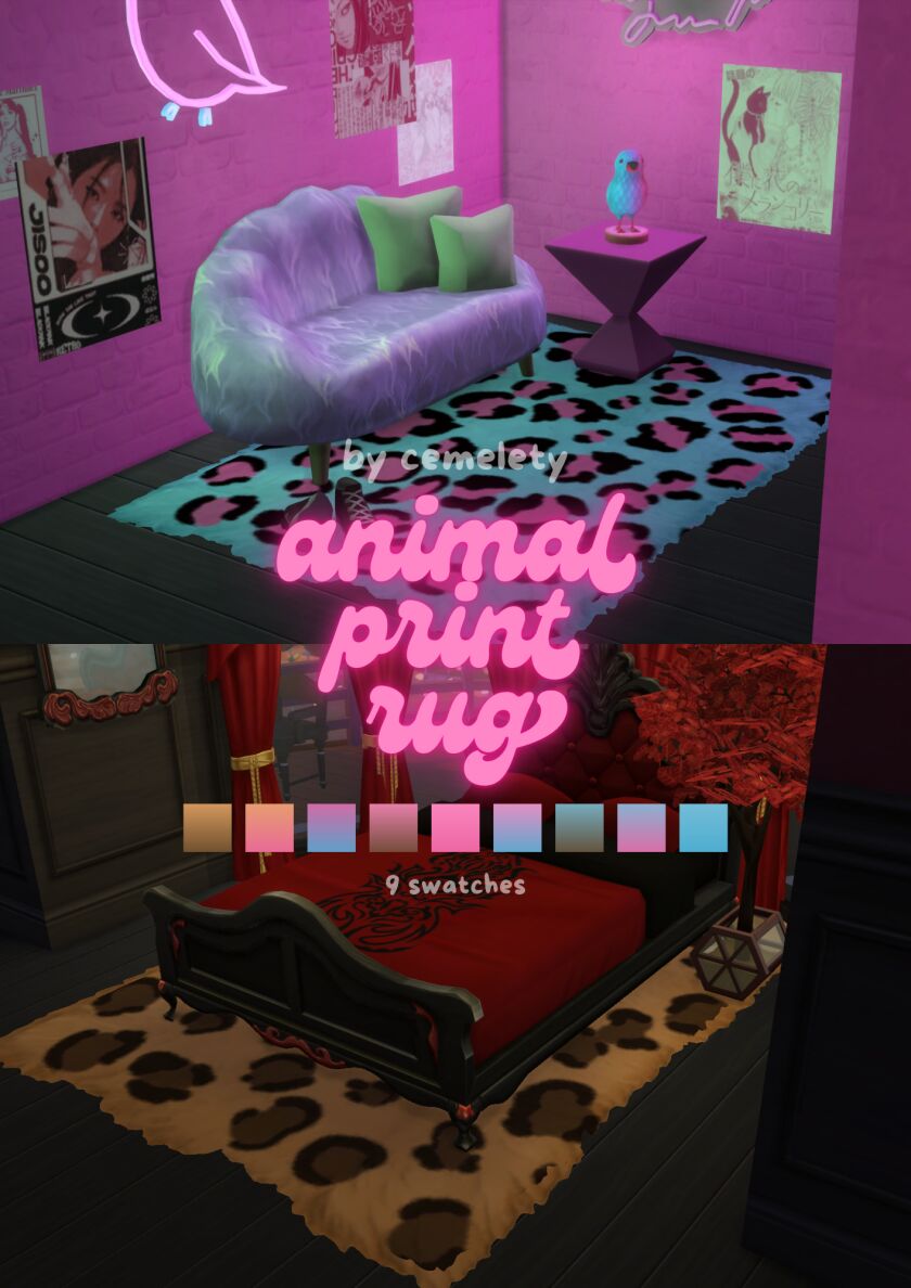 Custom Cheetah Print Rug for Your Build! Sims 4 CC