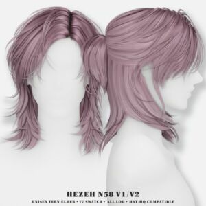 [Hezeh] Hair_No.58 V1 & V2 Sims 4 CC