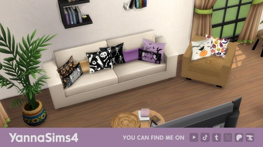 sims 4 cc hi these halloween pillows are now available 2