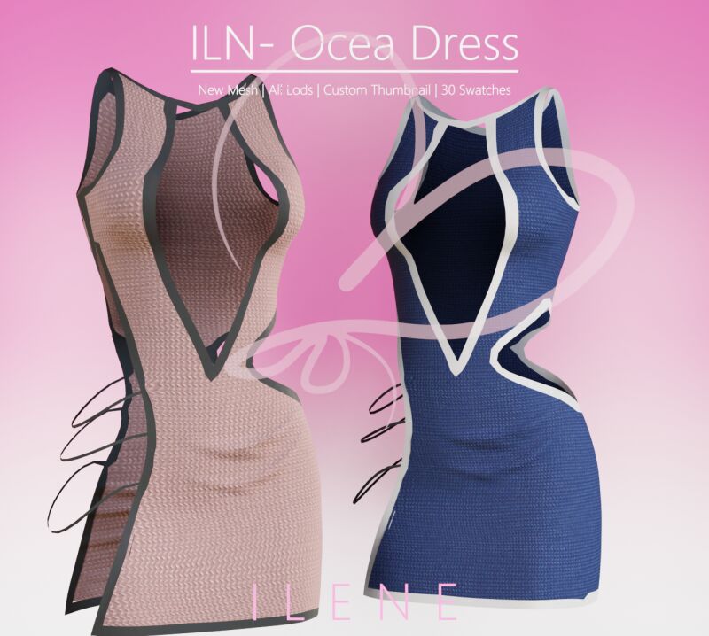 sims 4 cc iln ocea dress by ilenes4 2