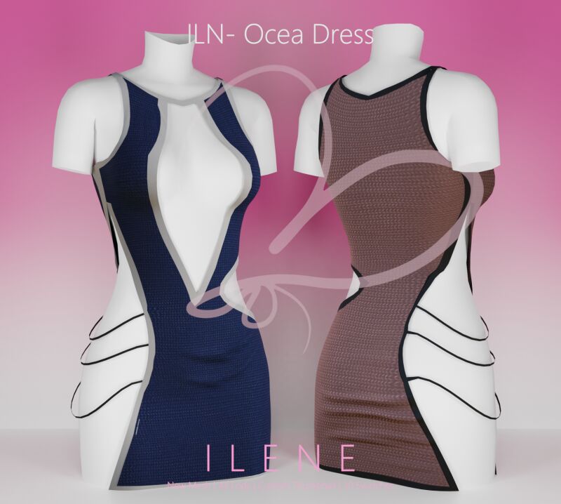 sims 4 cc iln ocea dress by ilenes4 3