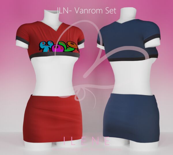 Stylish ILN. Vanrom Set for Everyday Wear Sims 4 CC