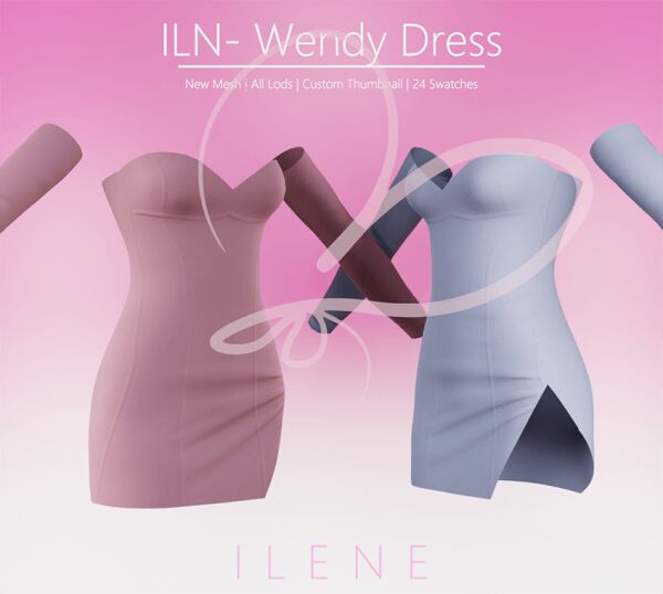 ILN. Wendy Dress by Ilenes4 Sims 4 CC