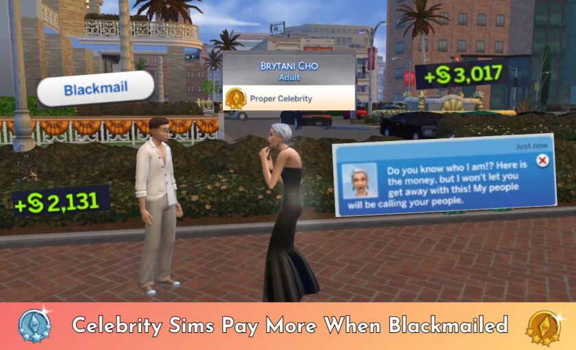 sims 4 cc increased blackmail payouts based on career and 2