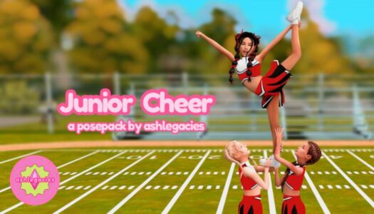 Fun Junior Cheer Posepack for Kids Sims 4 CC