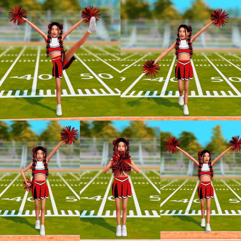 sims 4 cc junior cheer posepack 3