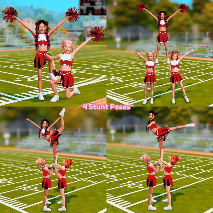 sims 4 cc junior cheer posepack 4