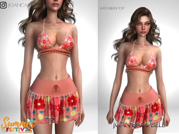 Stylish Kath Bikini Top by Joan Campbell Beauty Sims 4 CC