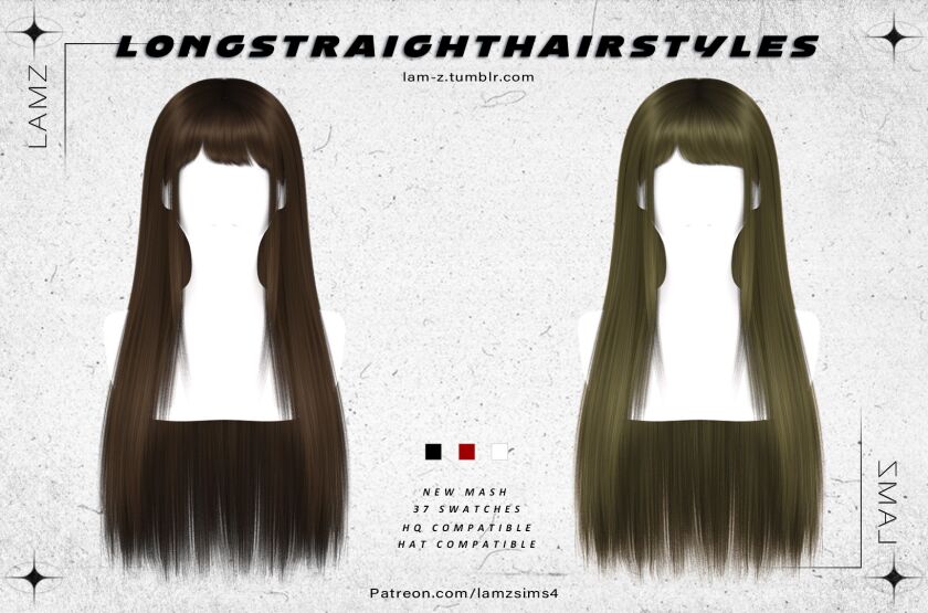 sims 4 cc lamzlongstraighthairstyleswithbangs002f 003f ha 2