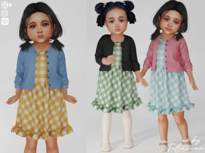 Stylish Leah Dress with Cardigan Sims 4 CC