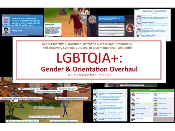 LGBTQIA+ Gender & Orientation Overhaul Sims 4 CC