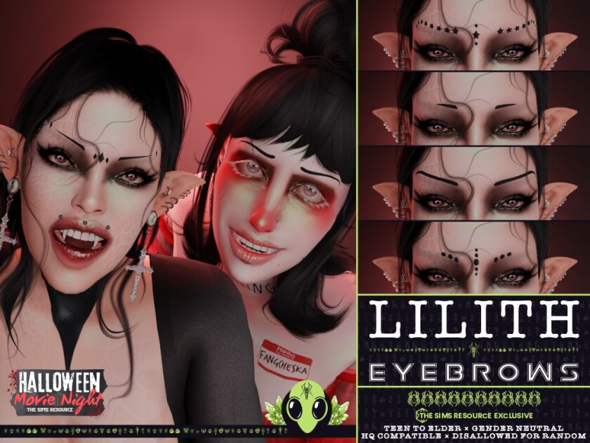 Lilith Eyebrows – Exclusive Designs Sims 4 CC