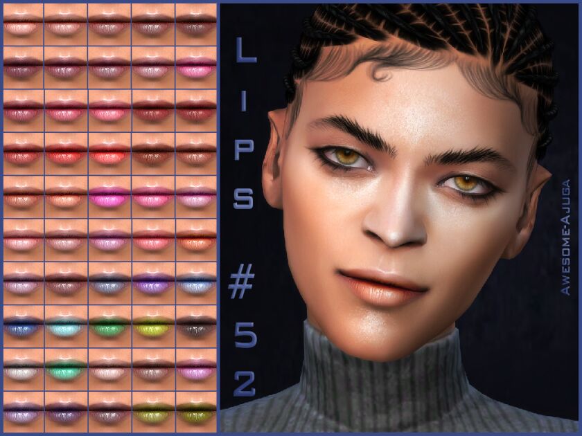 Lips #52 – Stunning Lip Colors for Females Sims 4 CC