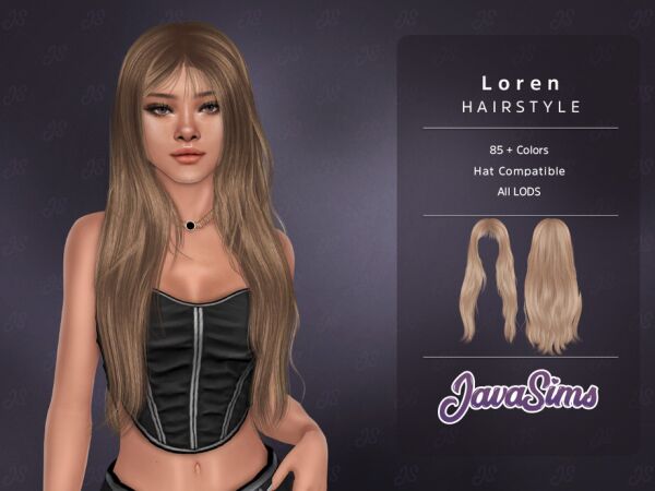 Loren Hairstyle by JavaSims Sims 4 CC