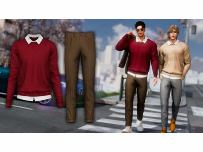 Stylish Lucca Clothing Set for Men Sims 4 CC