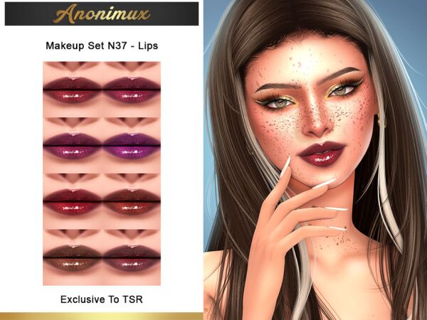 Stunning Lips Makeup Set N37 for The Sims Sims 4 CC