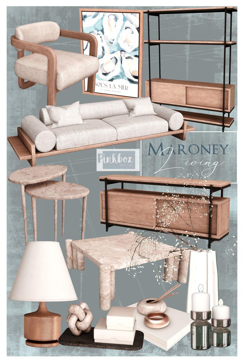 Maroney Living – Contemporary Furniture for Sims Sims 4 CC