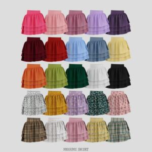 Megumi Skirt: Stylish Bottom for Your Sims Sims 4 CC