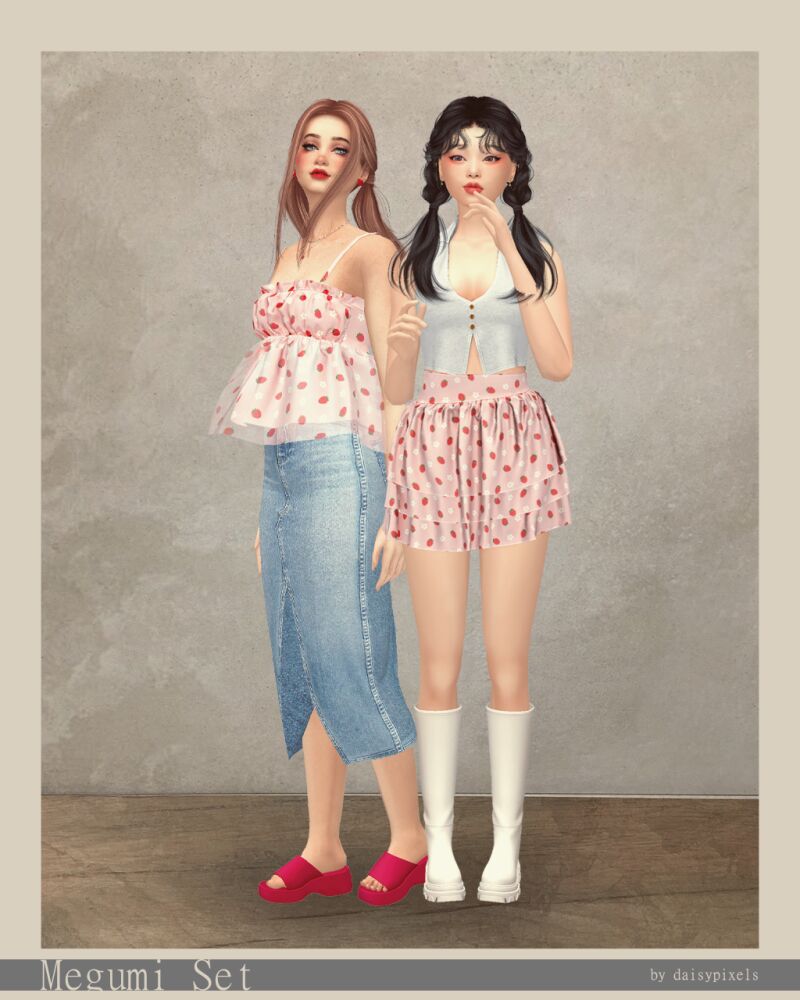 sims 4 cc megumi skirt by daisy pixels 2