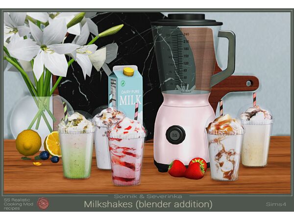 Delicious Milkshakes for Your Blender Sims 4 CC