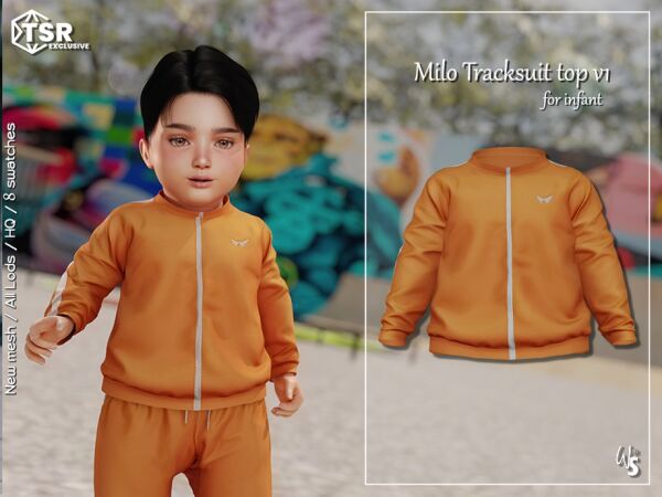 Milo Tracksuit (TOP) V1 for Infants Sims 4 CC