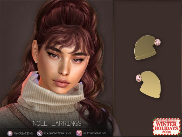 Noel Earrings: Perfect for Celebrations Sims 4 CC