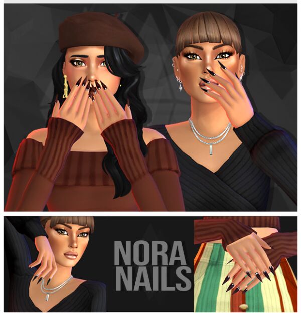 Nora Nails by Siimplyjessica Sims 4 CC