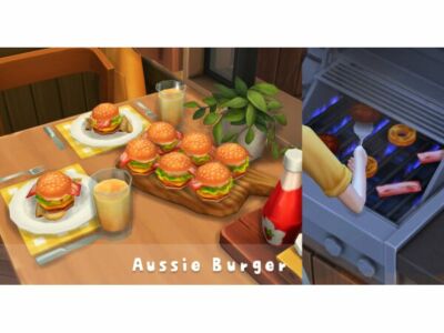 Kangaroo Steak and Aussie Burger Recipe Sims 4 CC