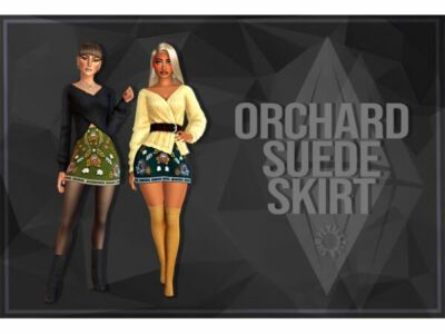 Stylish Orchard Suede Skirt Sims 4 CC