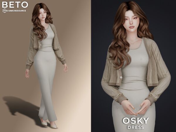 Osky Dress by Beto_Ae0 Sims 4 CC