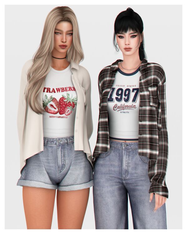 Oversized Shirt by Backtrackcc Sims 4 CC