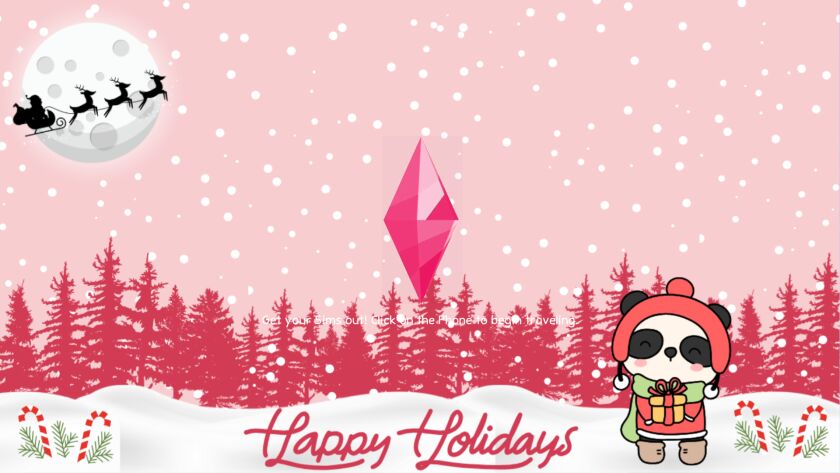 sims 4 cc panda elf holiday loading screens 2