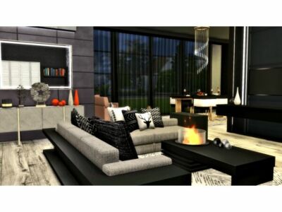 Stunning Pearl Grain Living Room Sims 4 CC