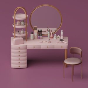 Pink Rush Vanity Set by SnootySims Sims 4 CC